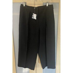 WHBM High Rise‎ Wide Leg Crop Black Pants Sz 10 Career Travel Casual Party NEW